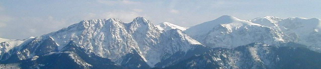 Panorama vanuit Zakopane i n Polen tijdens de wintersport